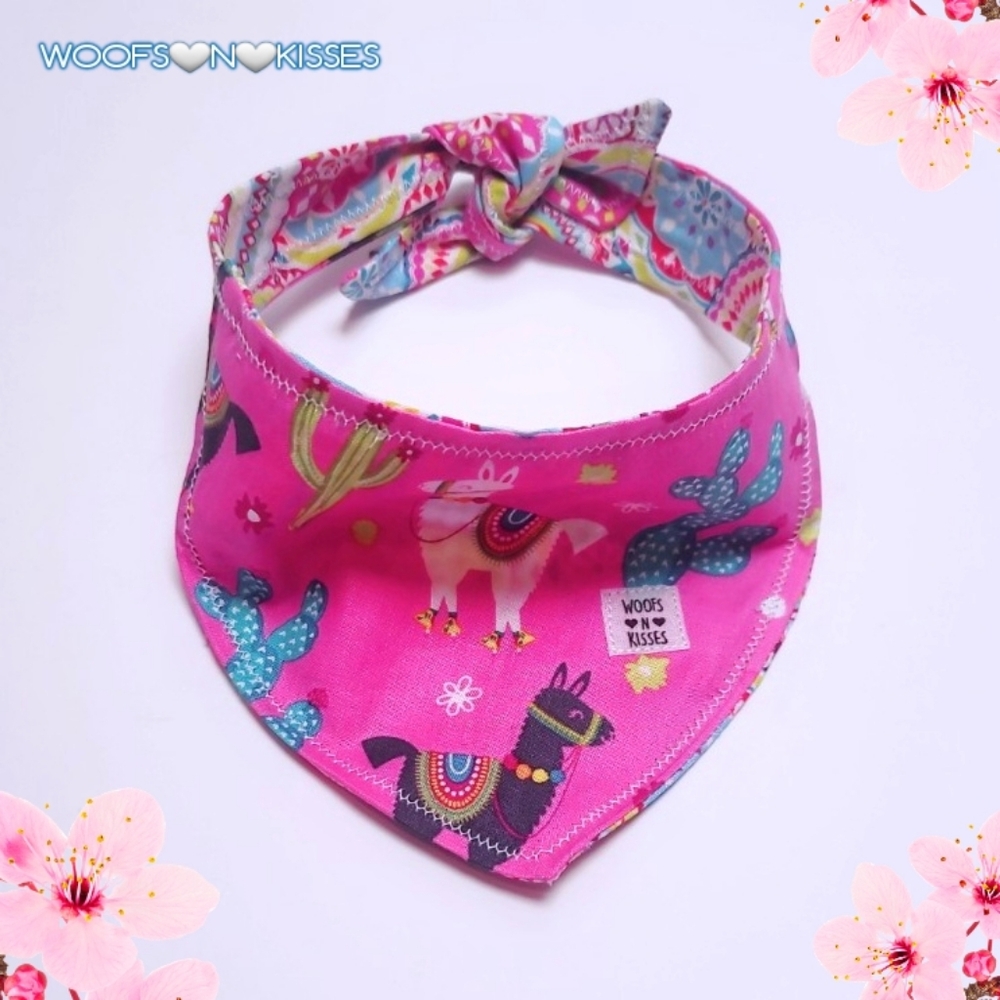 Large Reversible Dog Bandana- Tie On